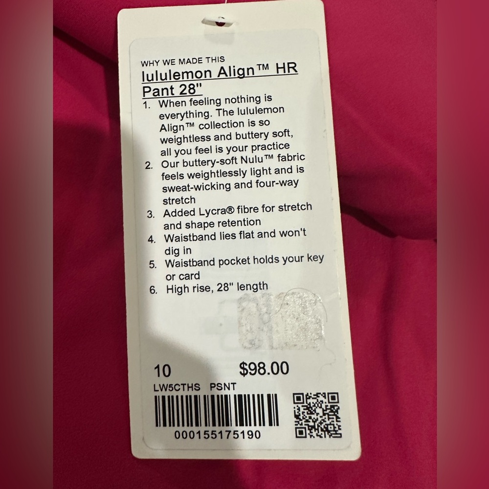 lululemon Align passionate Leggings size 10 - Picture 2 of 7